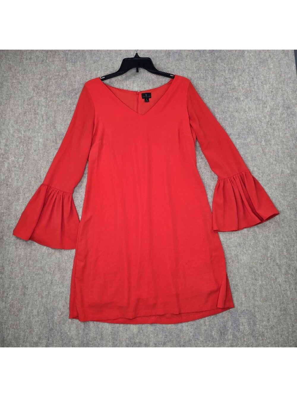 Worthington Red Bell Sleeve Dress Size 8 Polyester Blend